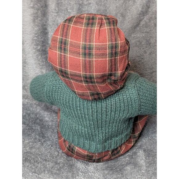10" Irish Porcelain Sitting Irish Male Doll Plaid Hat & Pants Green Knit Sweater - Picture 6 of 7
